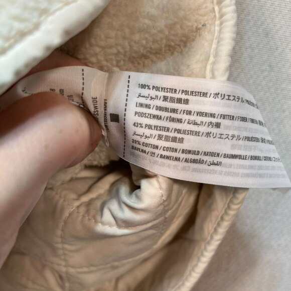 Abercrombie & Fitch Women Quilted Sherpa Vest Jacket Small Ivory Full Zip Winter - Picture 3 of 11